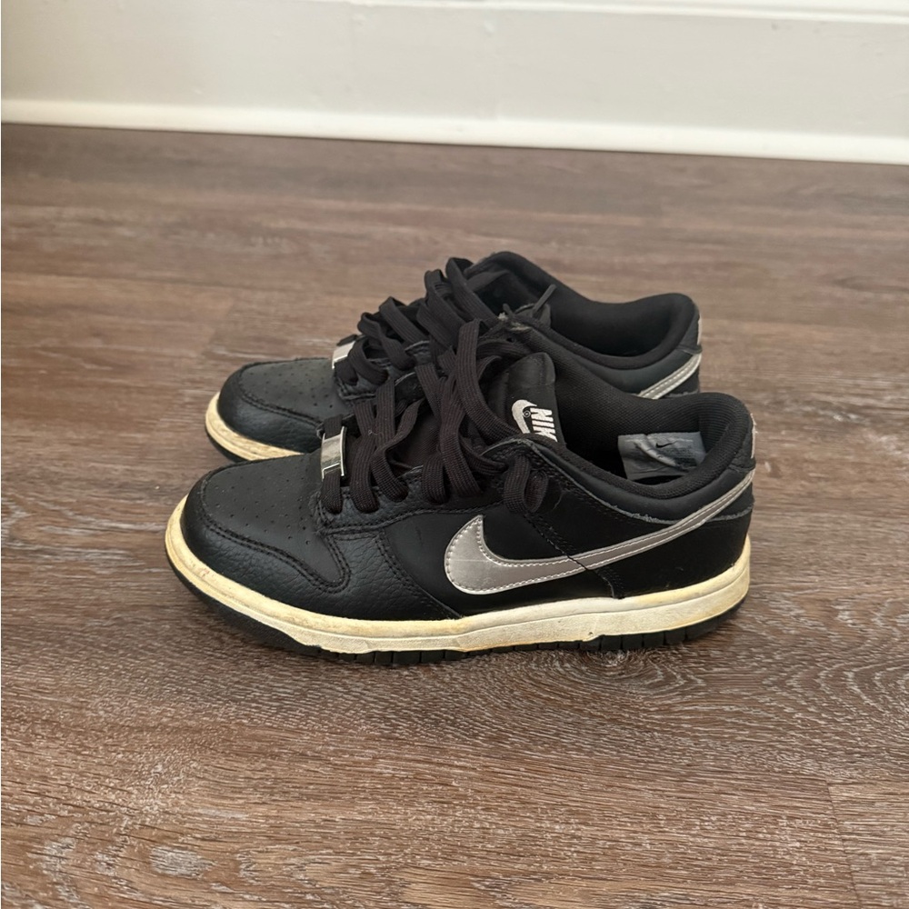 Nike Dunks Black and Silver Sneakers